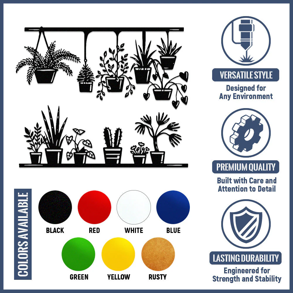2 Pièces Jardin Fleuri Métal Décoratif Mural - Décoration Murale Intérieur et Extérieur - Image 10