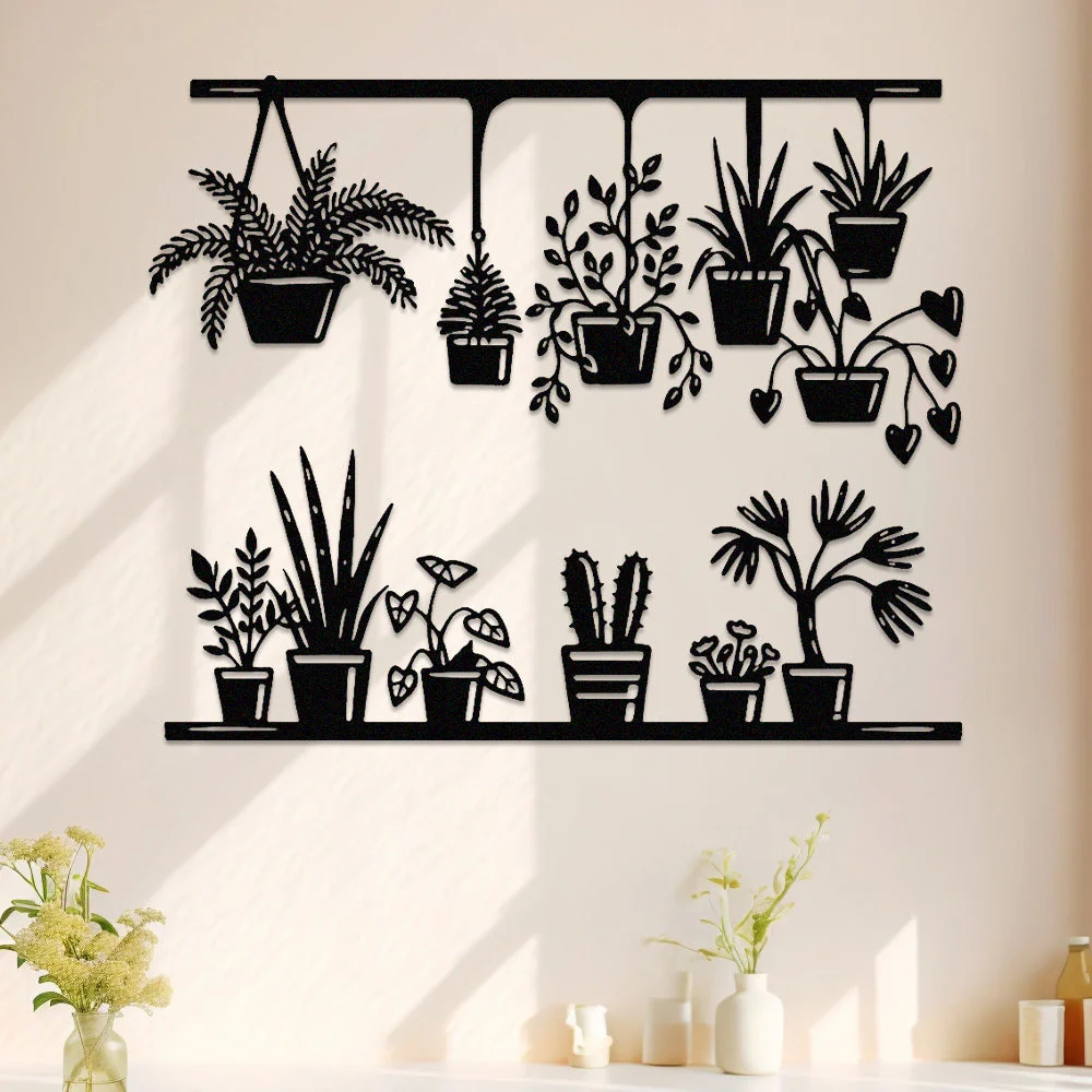 2 Pièces Jardin Fleuri Métal Décoratif Mural - Décoration Murale Intérieur et Extérieur - Image 2