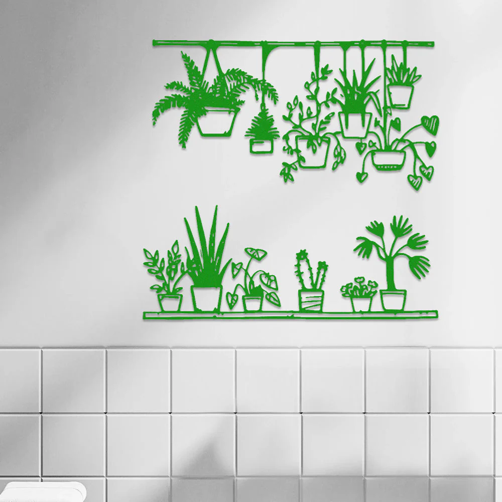 2 Pièces Jardin Fleuri Métal Décoratif Mural - Décoration Murale Intérieur et Extérieur - Image 10