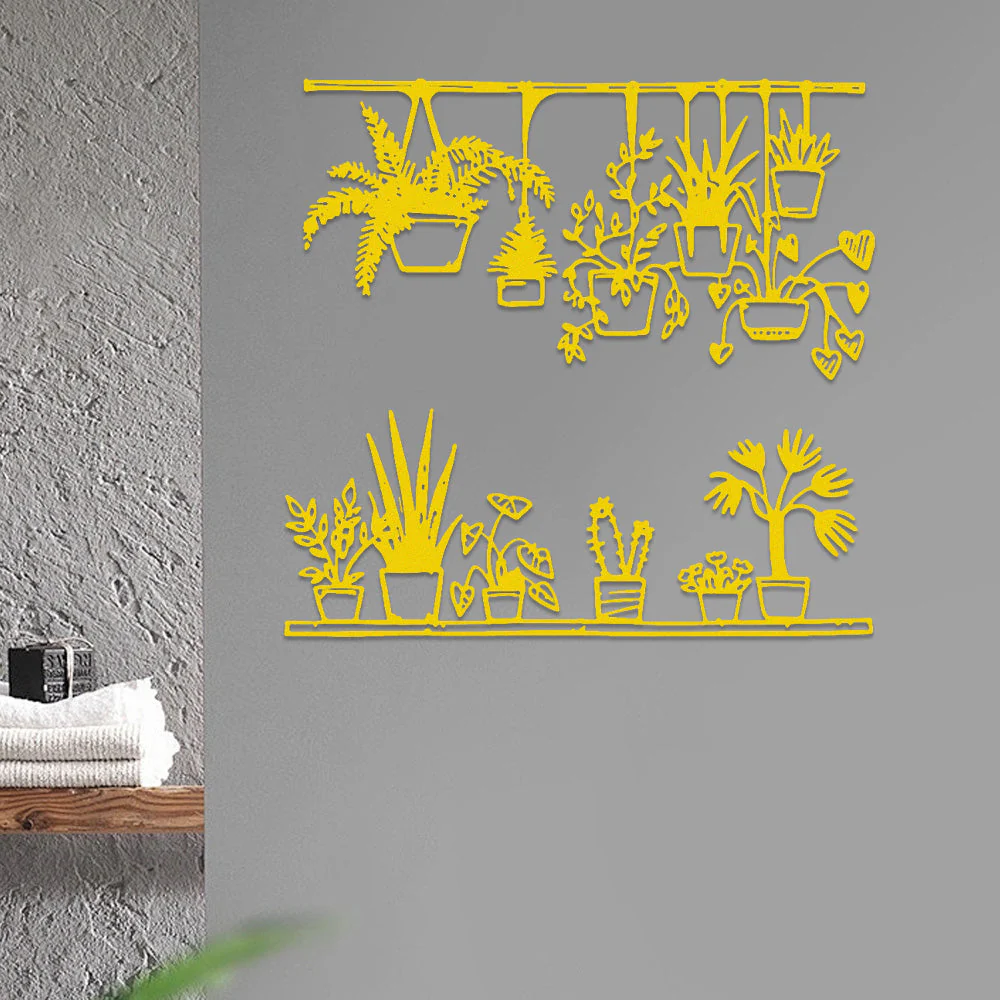 2 Pièces Jardin Fleuri Métal Décoratif Mural - Décoration Murale Intérieur et Extérieur - Image 12