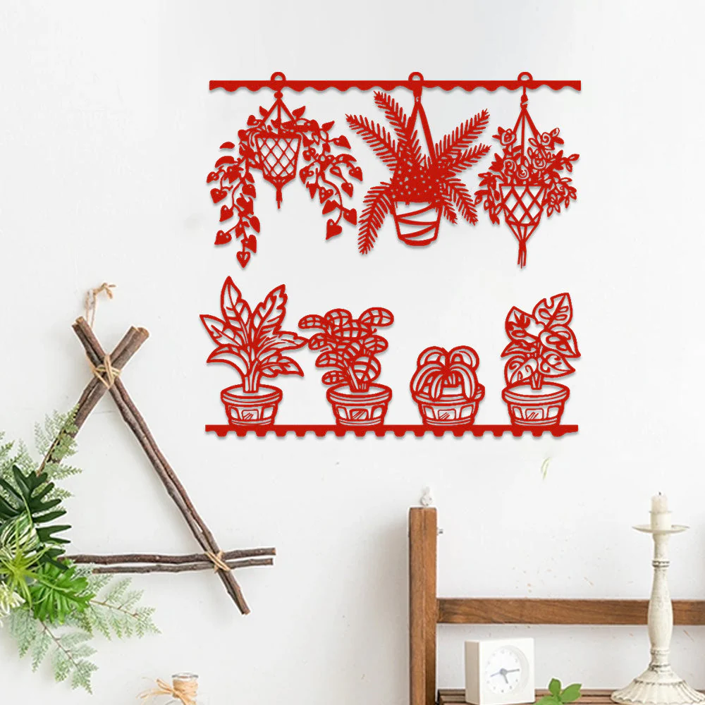 2 Pièces Jardin Fleuri Métal Décoratif Mural - Décoration Murale Intérieur et Extérieur - Image 4
