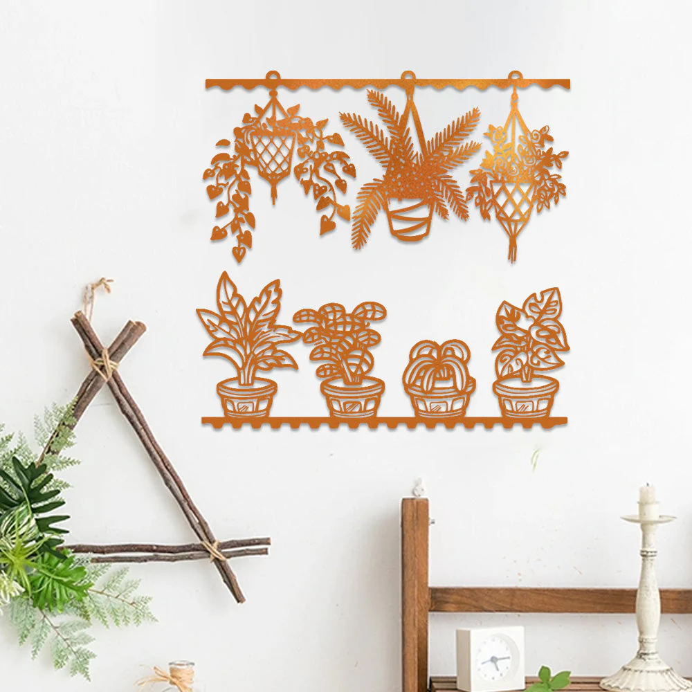 2 Pièces Jardin Fleuri Métal Décoratif Mural - Décoration Murale Intérieur et Extérieur - Image 5