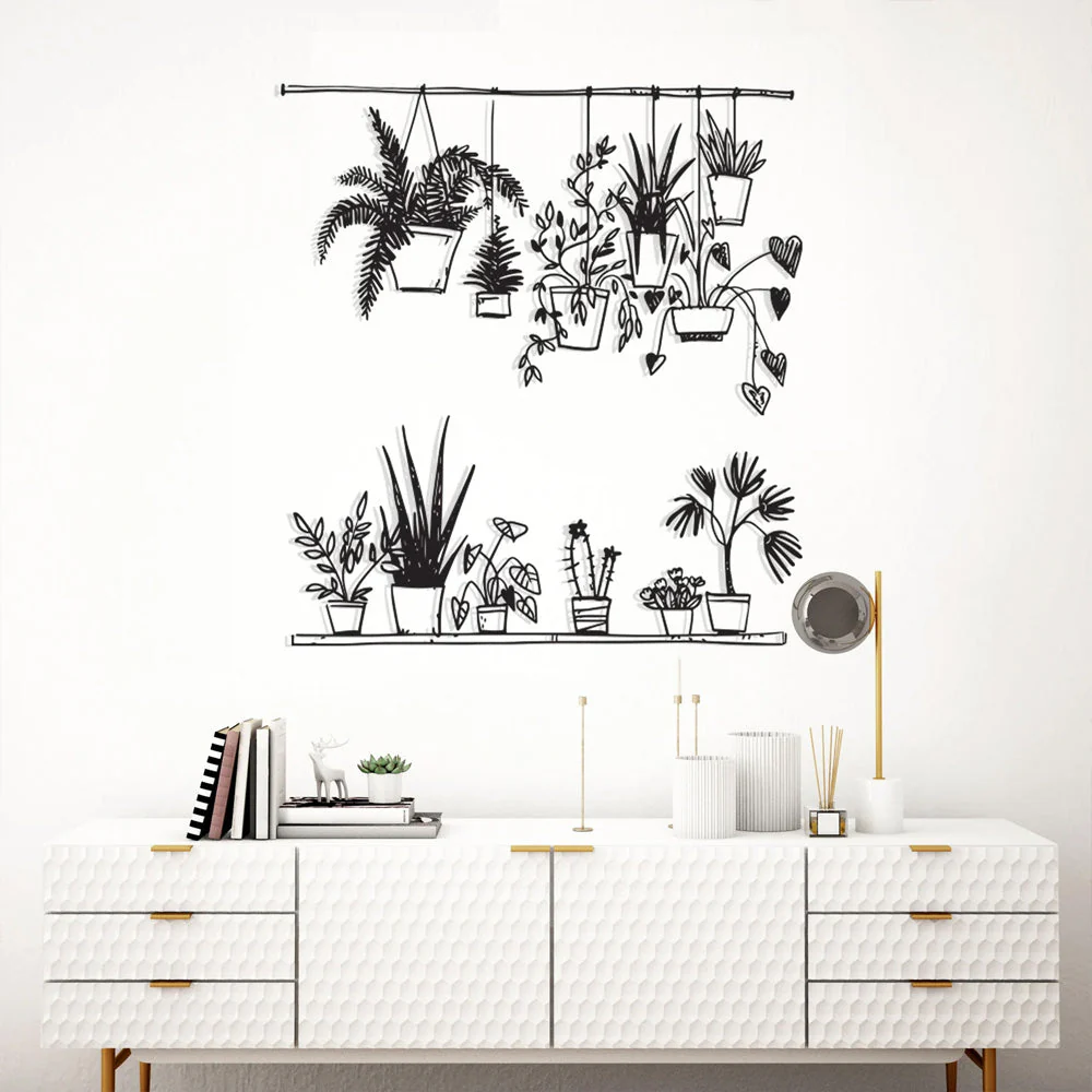 2 Pièces Jardin Fleuri Métal Décoratif Mural - Décoration Murale Intérieur et Extérieur - Image 2