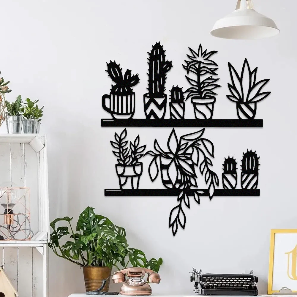2 Pièces Jardin Fleuri Métal Décoratif Mural - Décoration Murale Intérieur et Extérieur - Image 3