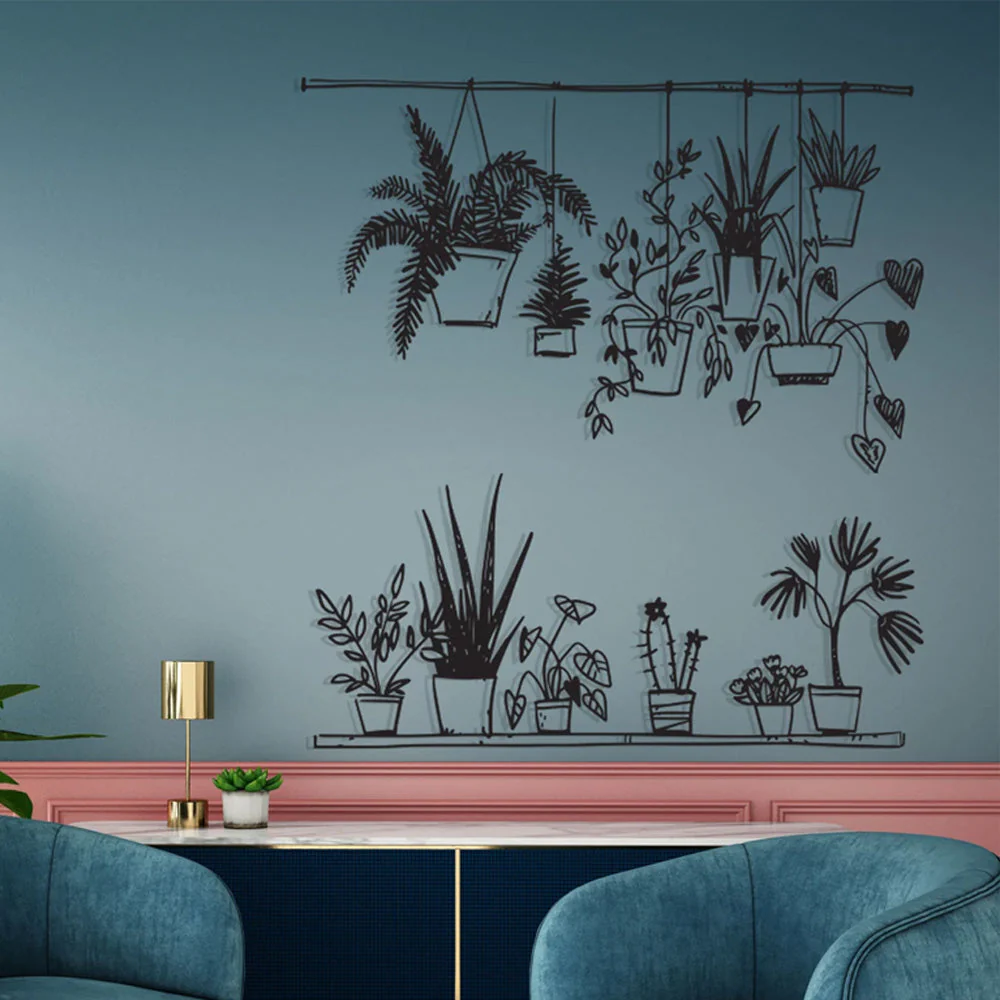 2 Pièces Jardin Fleuri Métal Décoratif Mural - Décoration Murale Intérieur et Extérieur - Image 3