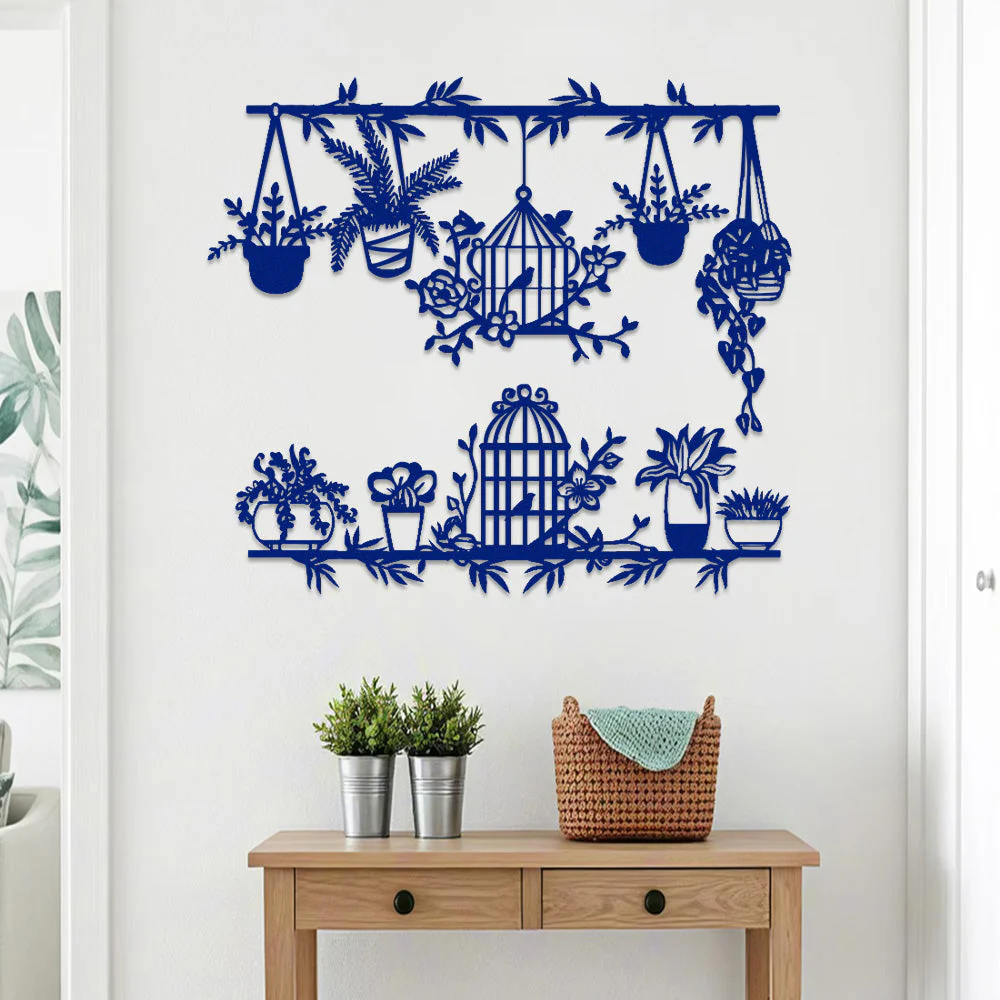 2 Pièces Jardin Fleuri Métal Décoratif Mural - Décoration Murale Intérieur et Extérieur - Image 7