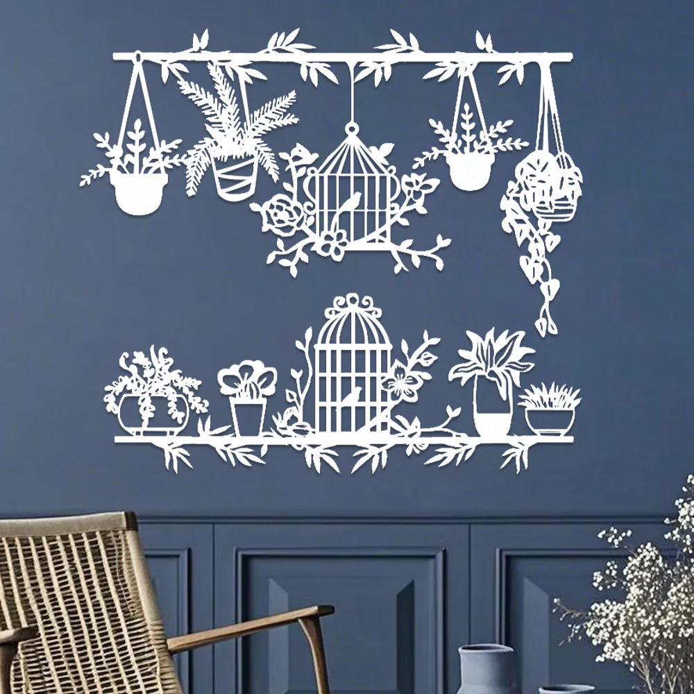 2 Pièces Jardin Fleuri Métal Décoratif Mural - Décoration Murale Intérieur et Extérieur - Image 9
