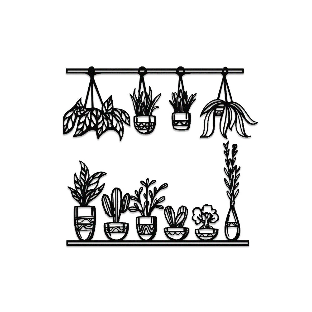 2 Pièces Jardin Fleuri Métal Décoratif Mural - Décoration Murale Intérieur et Extérieur - Image 11