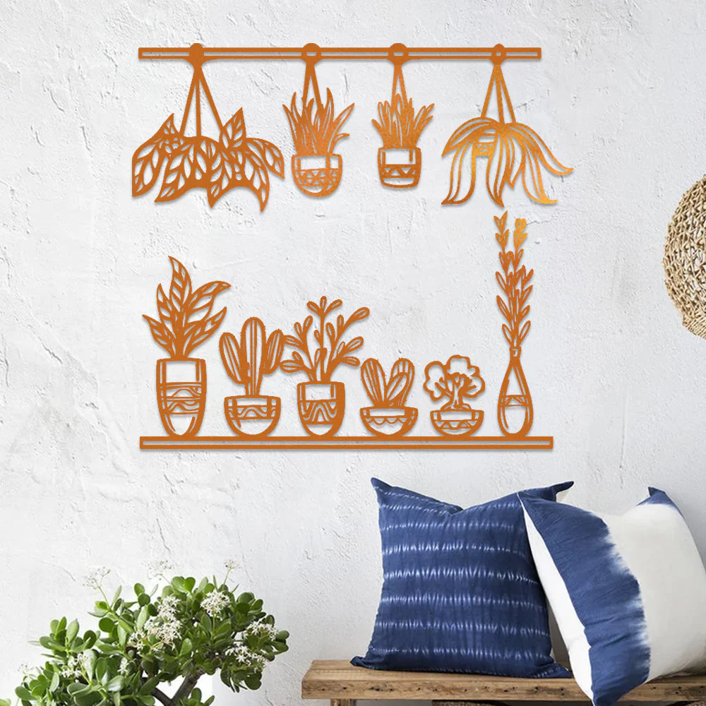 2 Pièces Jardin Fleuri Métal Décoratif Mural - Décoration Murale Intérieur et Extérieur - Image 5