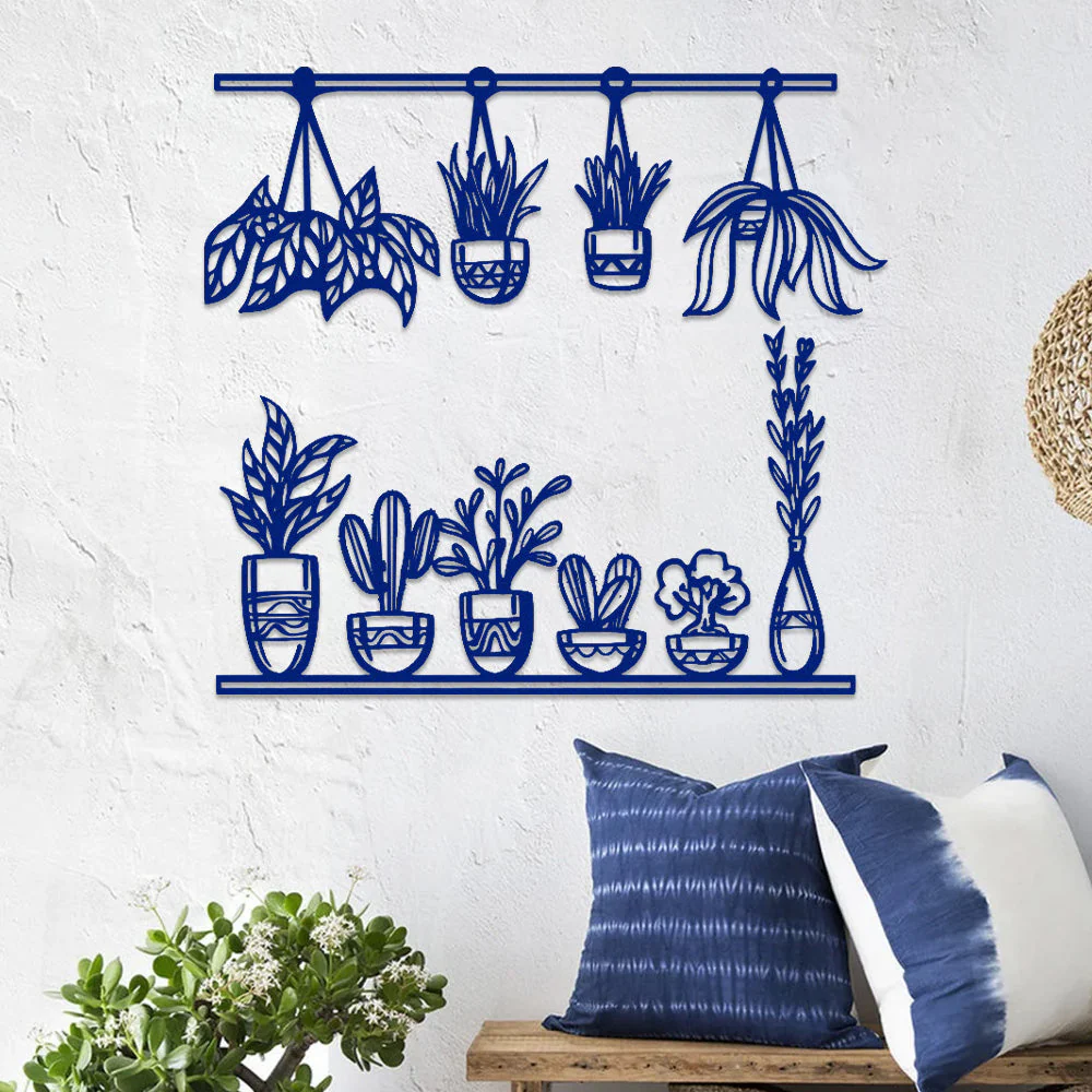 2 Pièces Jardin Fleuri Métal Décoratif Mural - Décoration Murale Intérieur et Extérieur - Image 7