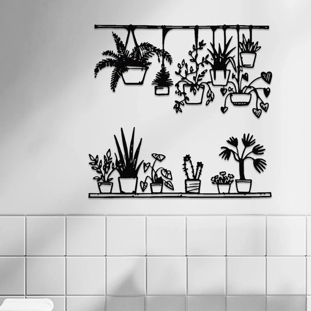 2 Pièces Jardin Fleuri Métal Décoratif Mural - Décoration Murale Intérieur et Extérieur - Image 7
