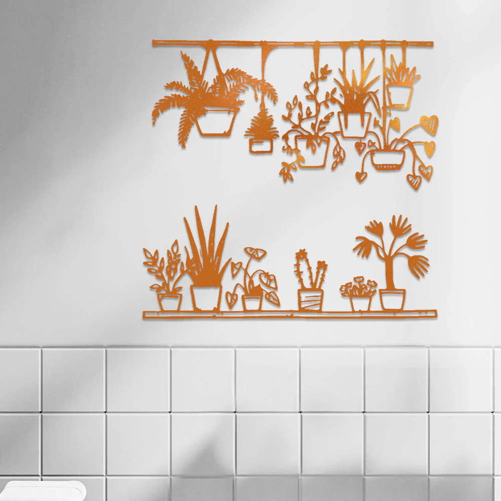 2 Pièces Jardin Fleuri Métal Décoratif Mural - Décoration Murale Intérieur et Extérieur - Image 9