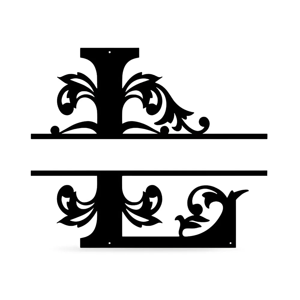 26 Lettres Style Vigne Fleur Nom Personnalisé Décoration en Métal - Image 18
