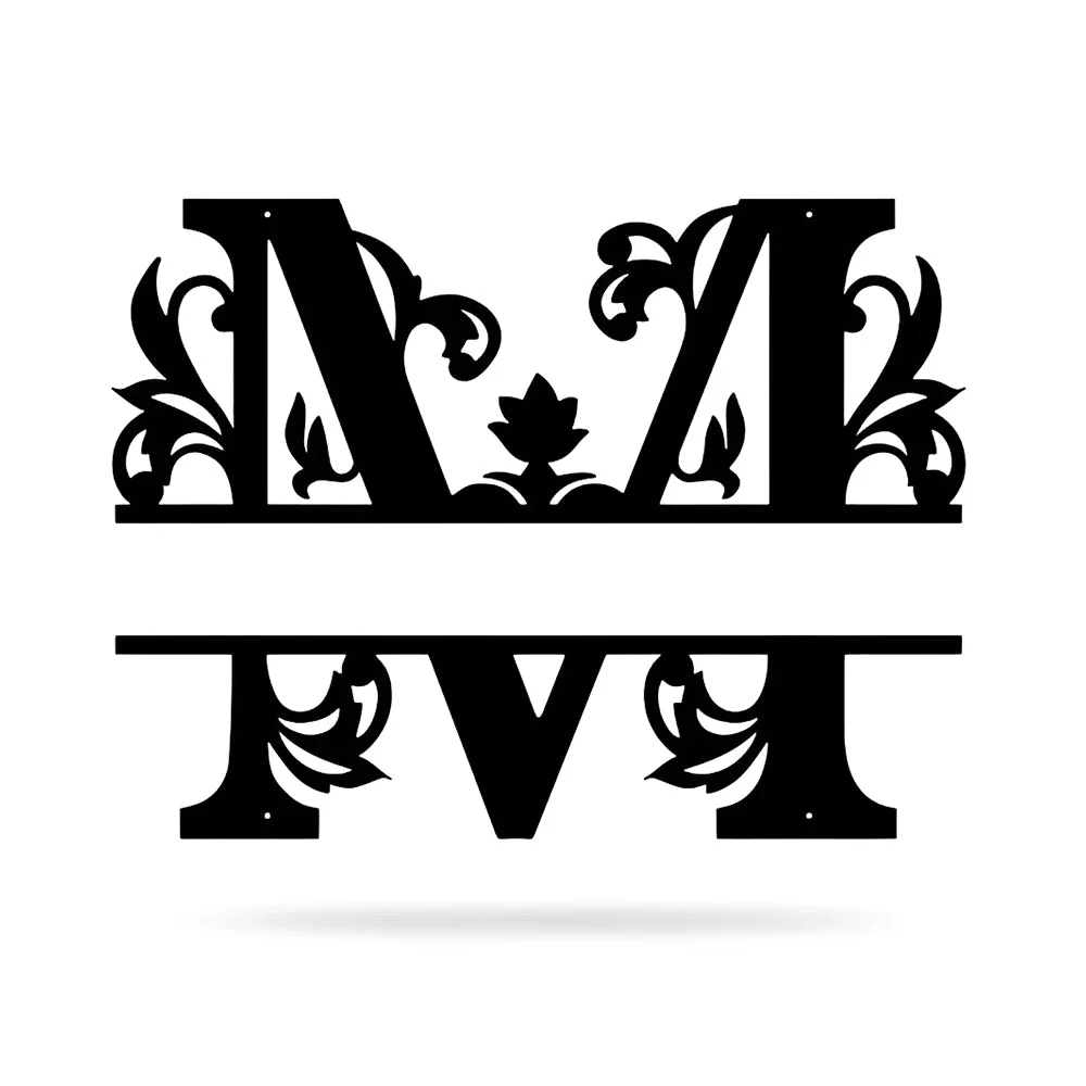 26 Lettres Style Vigne Fleur Nom Personnalisé Décoration en Métal - Image 19