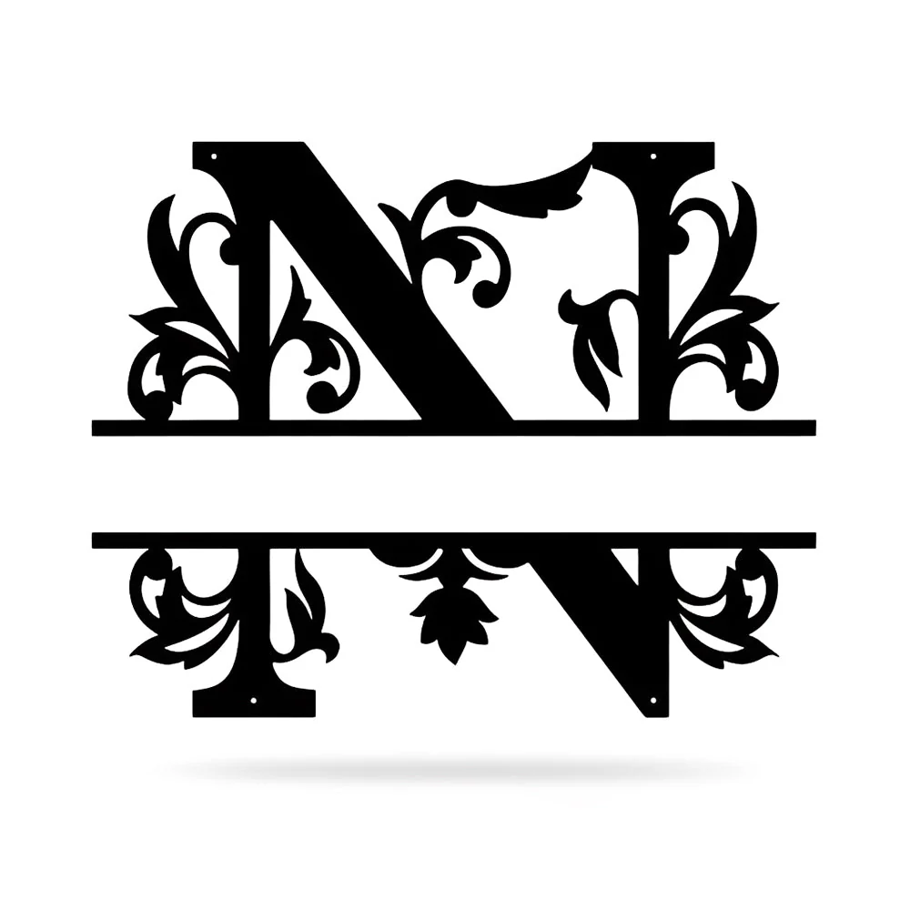 26 Lettres Style Vigne Fleur Nom Personnalisé Décoration en Métal - Image 20