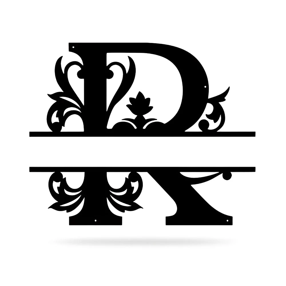26 Lettres Style Vigne Fleur Nom Personnalisé Décoration en Métal - Image 24