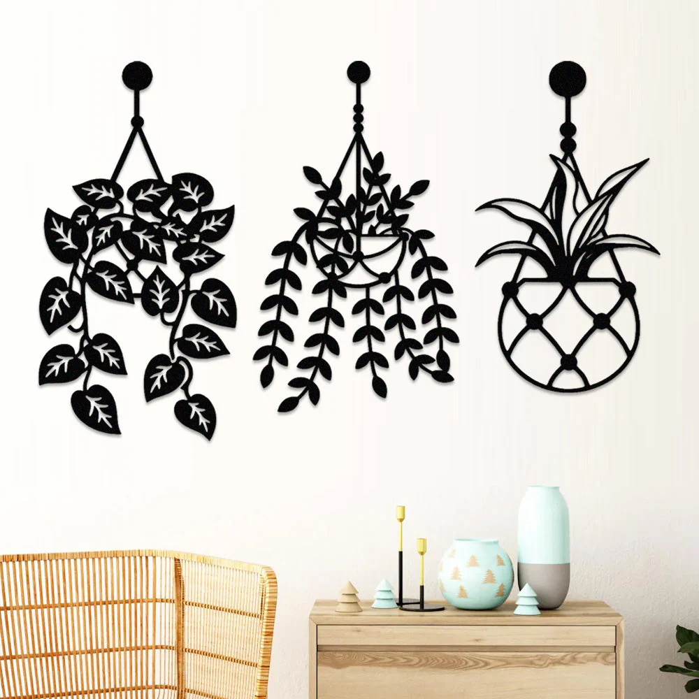 3 Pièces Jardin Fleuri Métal Décoratif Mural - Décoration Murale Intérieur et Extérieur - Image 2