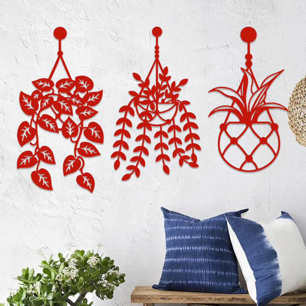 3 Pièces Jardin Fleuri Métal Décoratif Mural - Décoration Murale Intérieur et Extérieur - Image 4