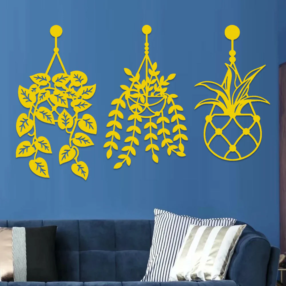 3 Pièces Jardin Fleuri Métal Décoratif Mural - Décoration Murale Intérieur et Extérieur - Image 8