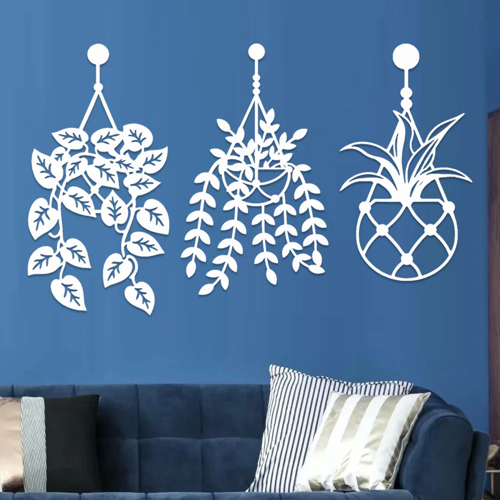 3 Pièces Jardin Fleuri Métal Décoratif Mural - Décoration Murale Intérieur et Extérieur - Image 9