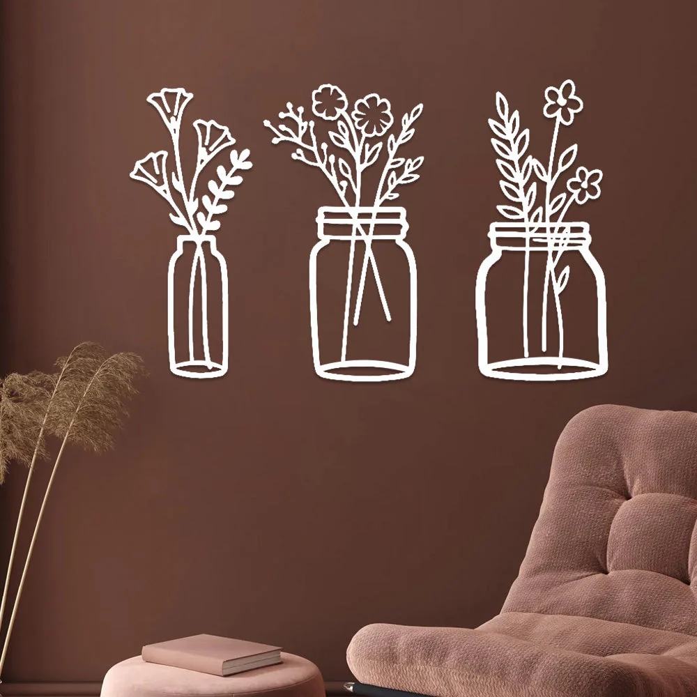 3 Pièces Jardin Fleuri Métal Décoratif Mural - Décoration Murale Intérieur et Extérieur - Image 9