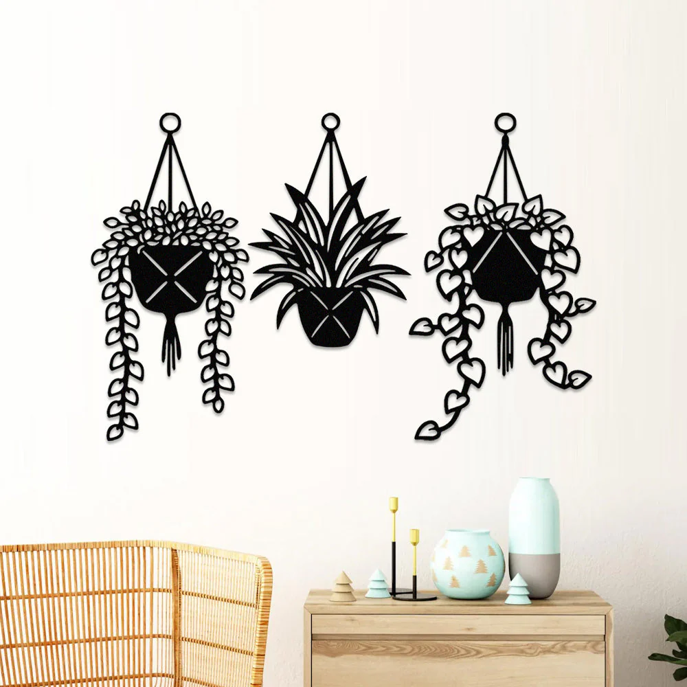3 Pièces Jardin Fleuri Métal Décoratif Mural - Décoration Murale Intérieur et Extérieur - Image 2