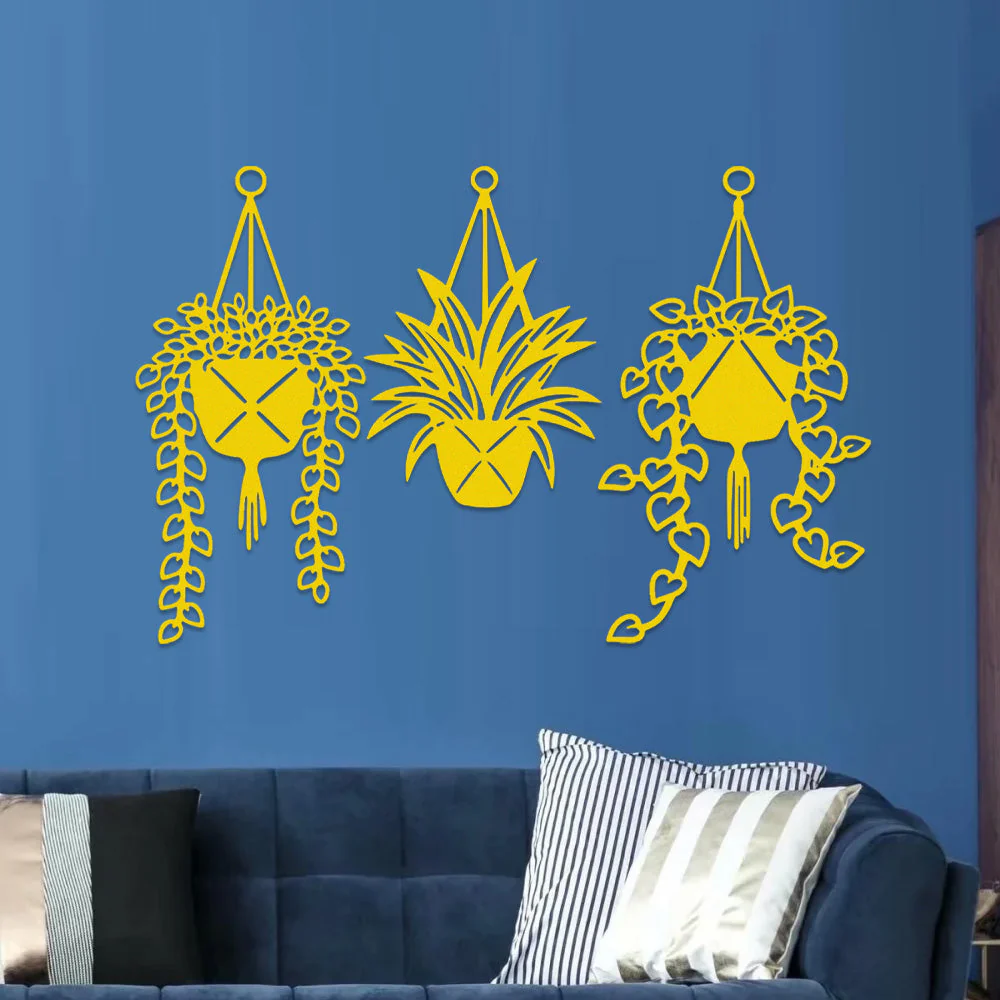 3 Pièces Jardin Fleuri Métal Décoratif Mural - Décoration Murale Intérieur et Extérieur - Image 8