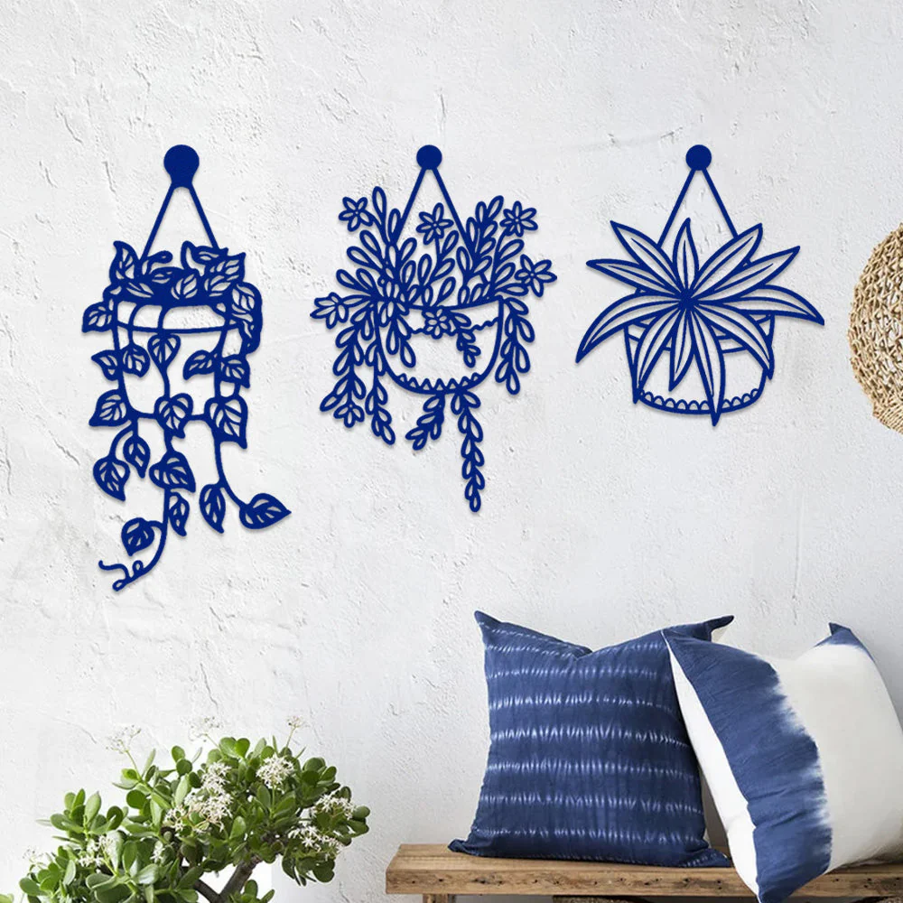 3 Pièces Jardin Fleuri Métal Décoratif Mural - Décoration Murale Intérieur et Extérieur - Image 7