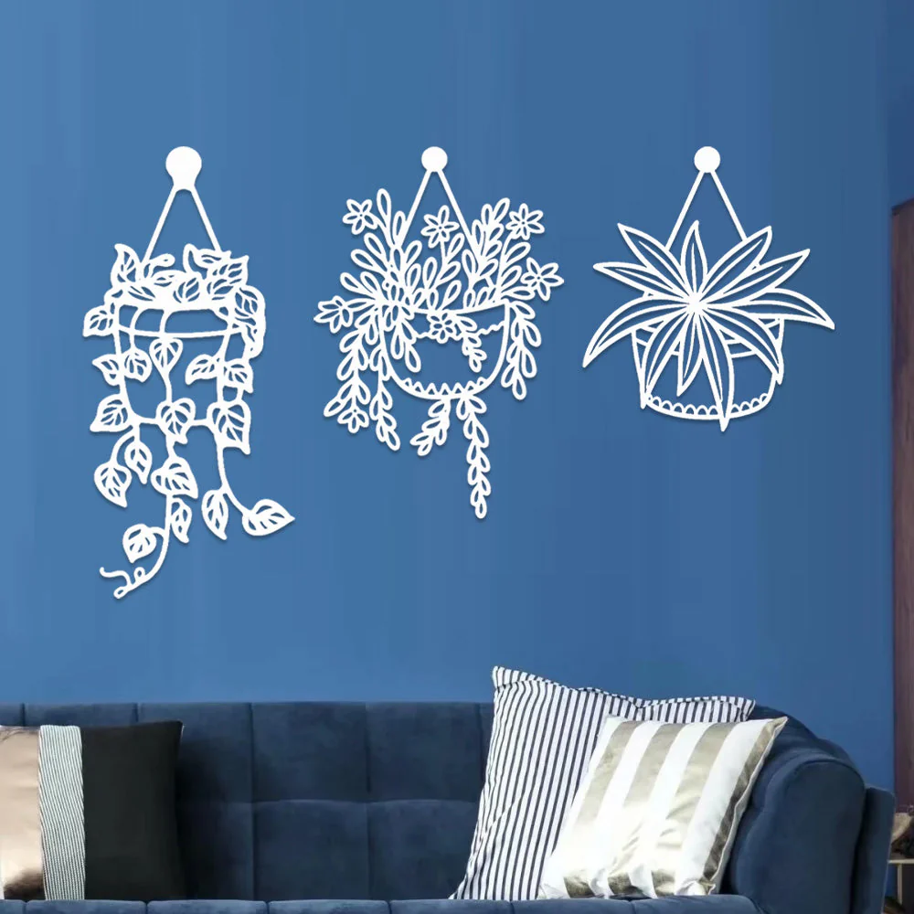 3 Pièces Jardin Fleuri Métal Décoratif Mural - Décoration Murale Intérieur et Extérieur - Image 9