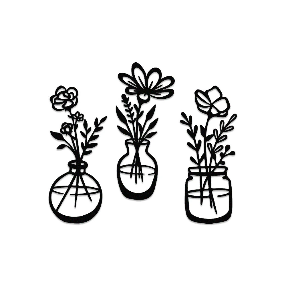 3 Pièces Jardin Fleuri Métal Décoratif Mural - Décoration Murale Intérieur et Extérieur - Image 11
