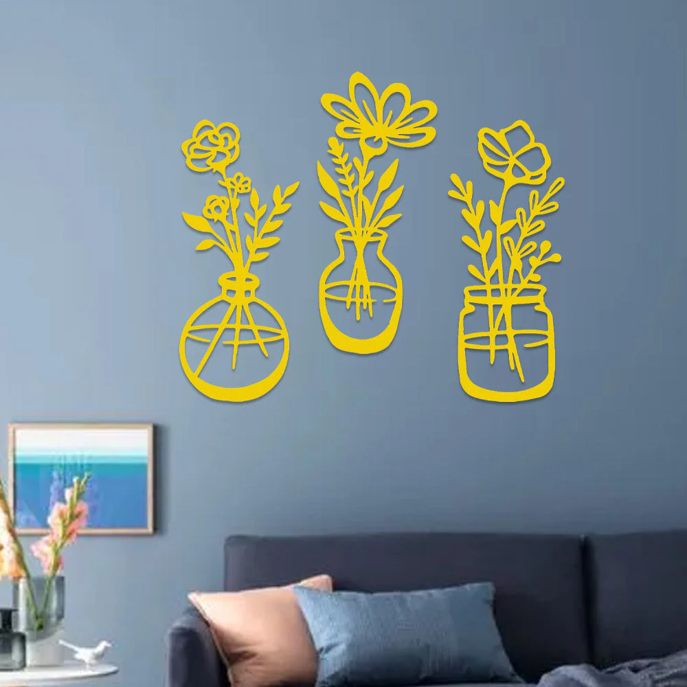 3 Pièces Jardin Fleuri Métal Décoratif Mural - Décoration Murale Intérieur et Extérieur - Image 8