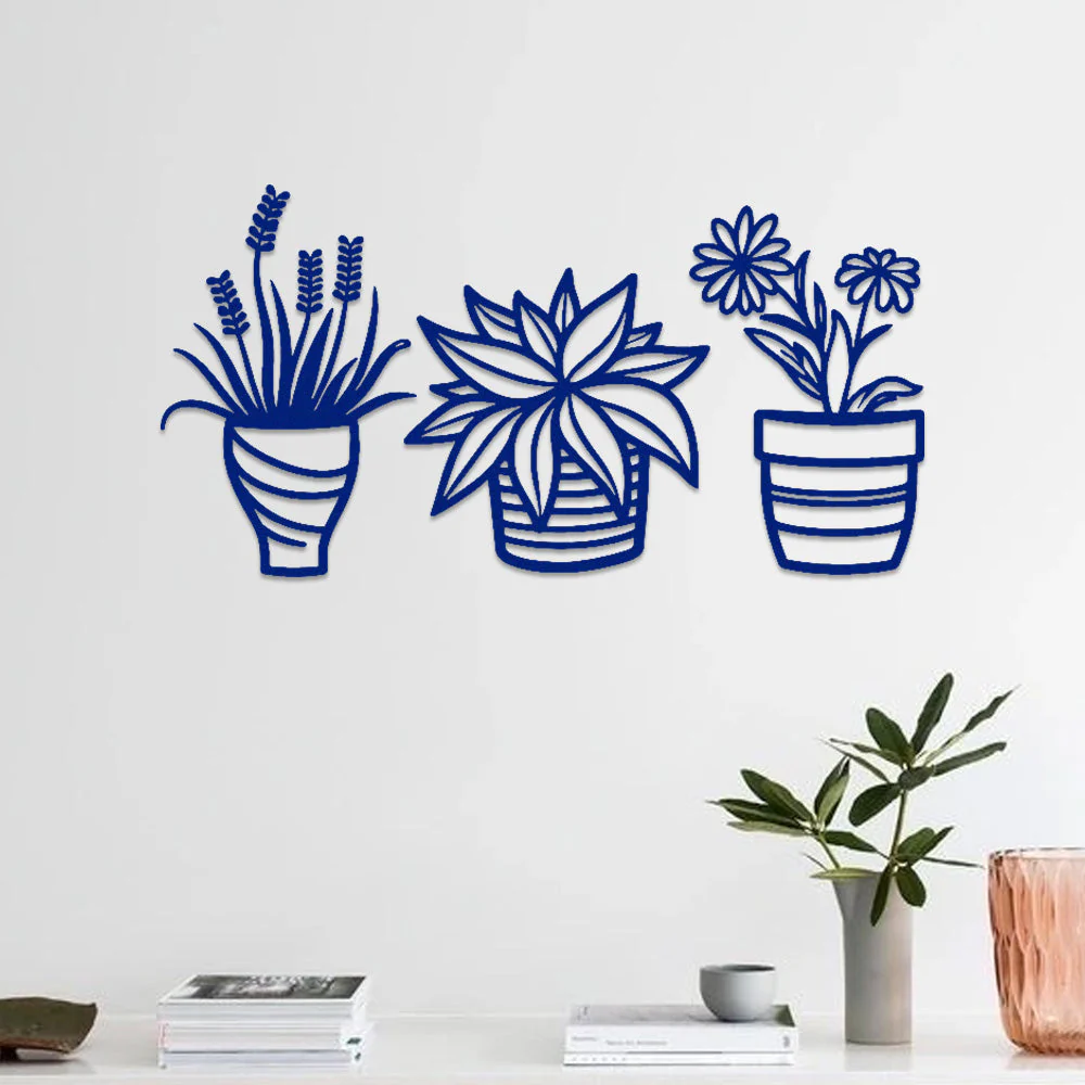 3 Pièces Jardin Fleuri Métal Décoratif Mural - Décoration Murale Intérieur et Extérieur - Image 7