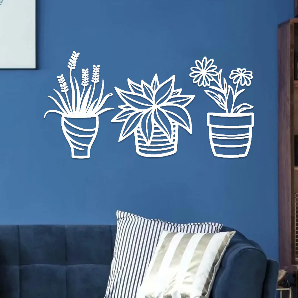 3 Pièces Jardin Fleuri Métal Décoratif Mural - Décoration Murale Intérieur et Extérieur - Image 9