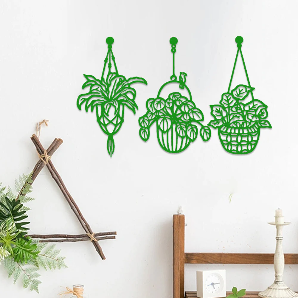 3 Pièces Jardin Fleuri Métal Décoratif Mural - Décoration Murale Intérieur et Extérieur - Image 6