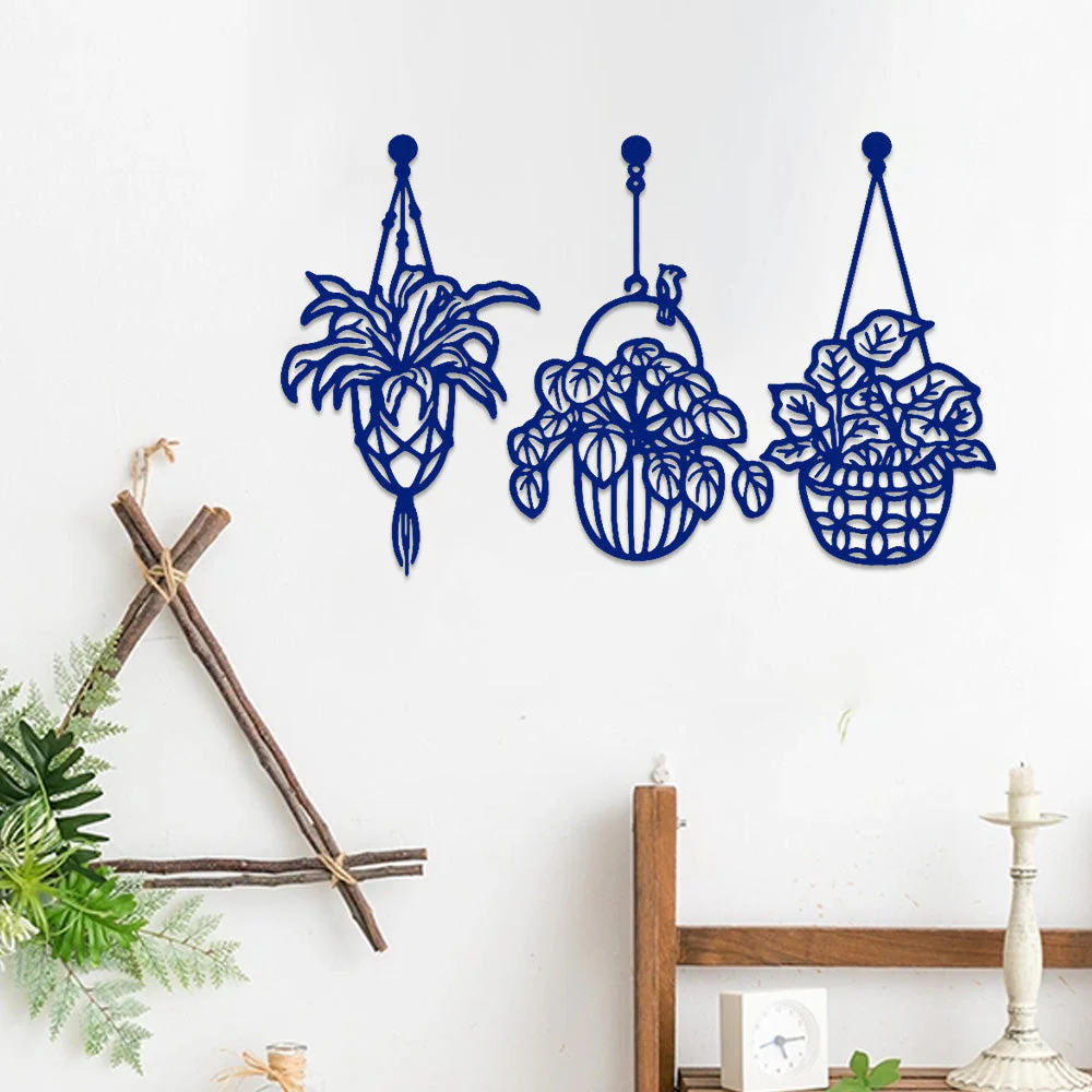 3 Pièces Jardin Fleuri Métal Décoratif Mural - Décoration Murale Intérieur et Extérieur - Image 7
