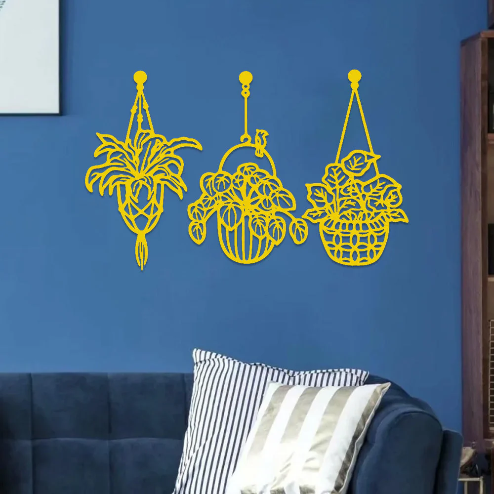 3 Pièces Jardin Fleuri Métal Décoratif Mural - Décoration Murale Intérieur et Extérieur - Image 8