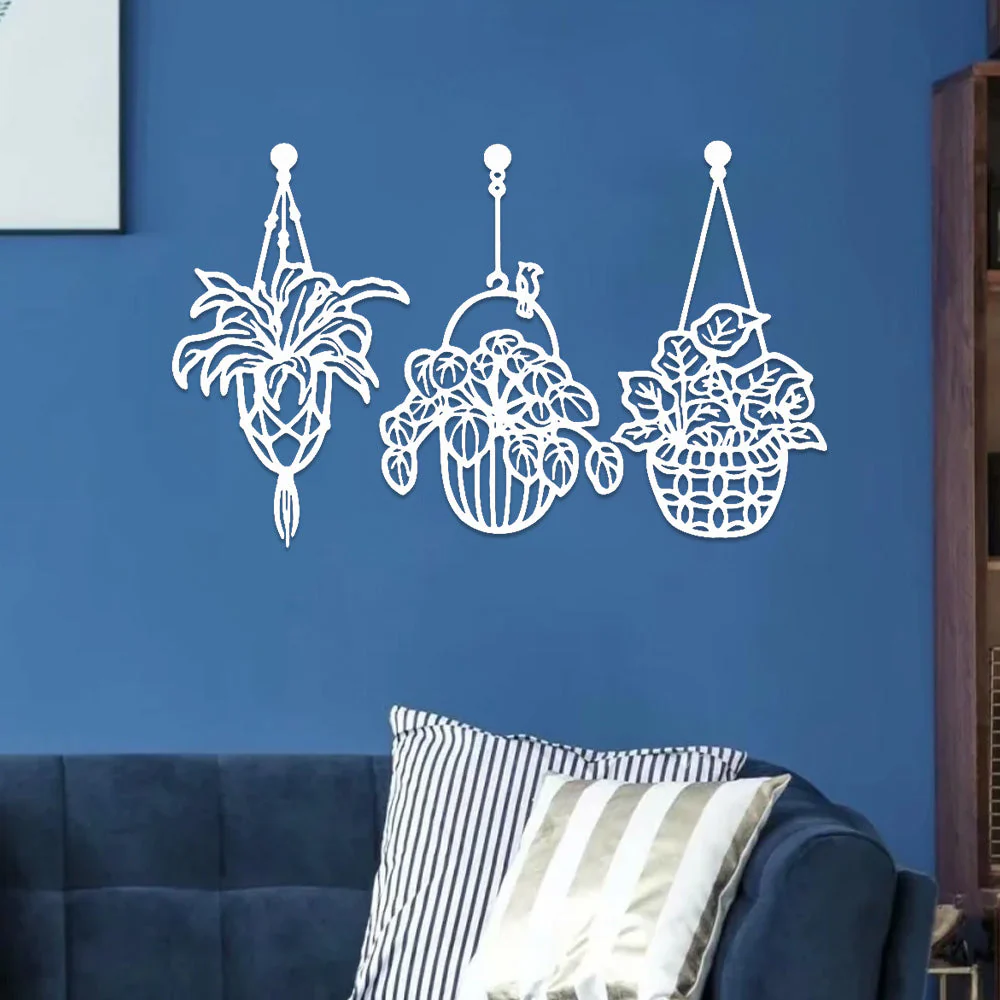 3 Pièces Jardin Fleuri Métal Décoratif Mural - Décoration Murale Intérieur et Extérieur - Image 9