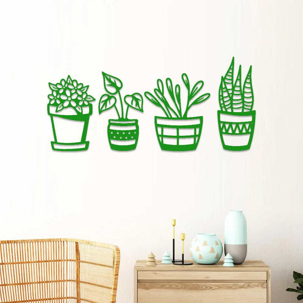 4 Pièces Jardin Fleuri Métal Décoratif Mural - Décoration Murale Intérieur et Extérieur - Image 6