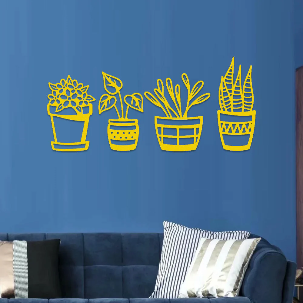 4 Pièces Jardin Fleuri Métal Décoratif Mural - Décoration Murale Intérieur et Extérieur - Image 8