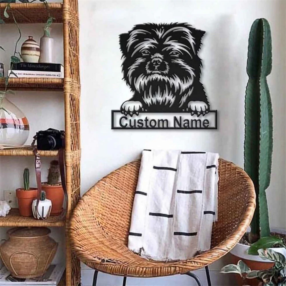 Affenpinscher Art en Métal Plaque de Nom en Métal Personnalisée
