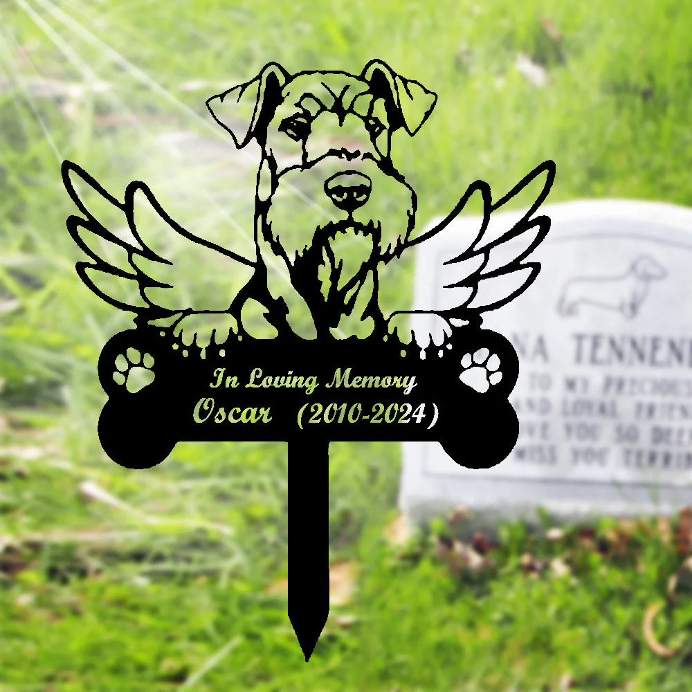Airedale Terriers Tuteur Commémoratif Personnalisé avec Ailes - Image 2