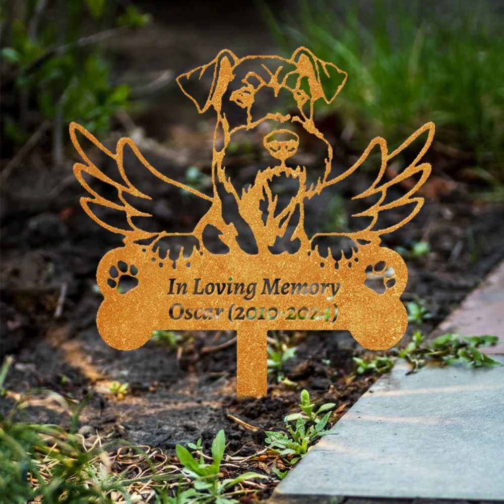 Airedale Terriers Tuteur Commémoratif Personnalisé avec Ailes - Image 8