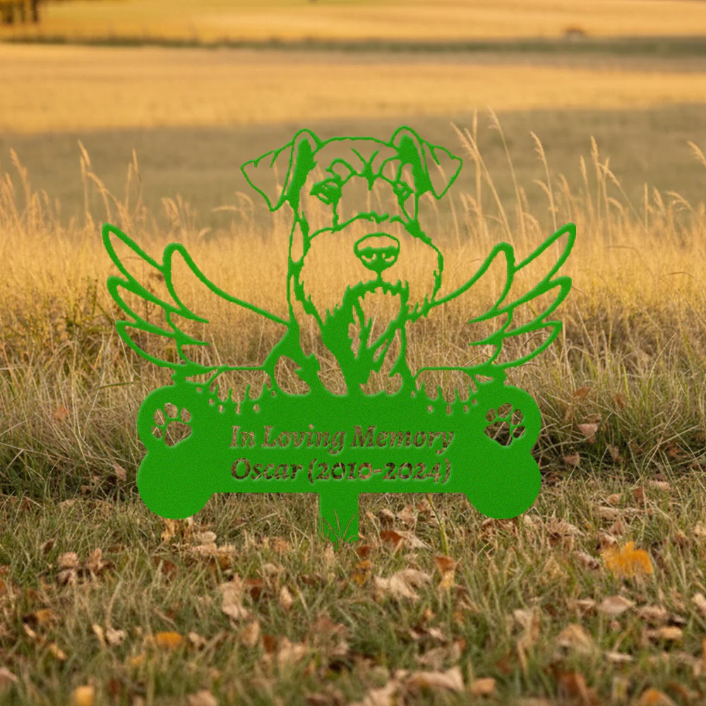 Airedale Terriers Tuteur Commémoratif Personnalisé avec Ailes - Image 9