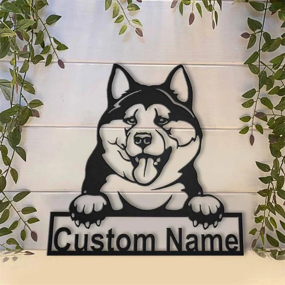 Akita Inu Art en Métal Plaque de Nom en Métal Personnalisée - Image 3