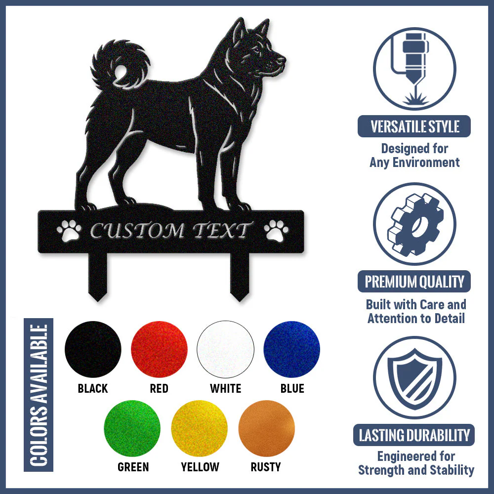 Akita Silhouette de Chien Personnalisée Piquet de Jardin en Métal - Image 10