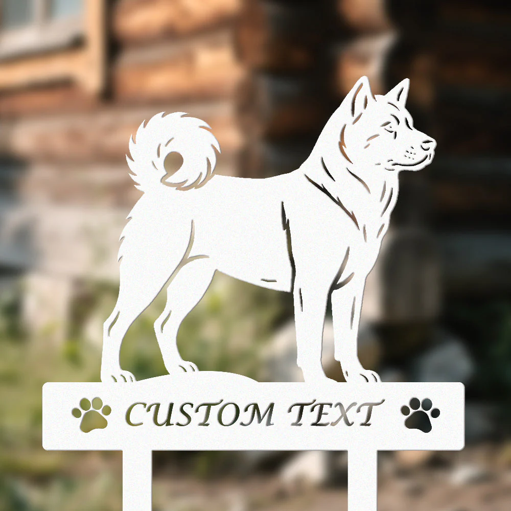 Akita Silhouette de Chien Personnalisée Piquet de Jardin en Métal - Image 8