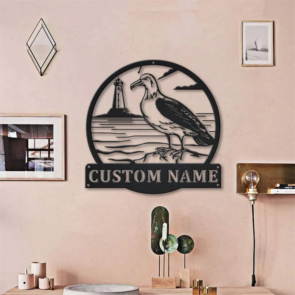 Albatros Art en Métal Plaque de Nom en Métal Personnalisée