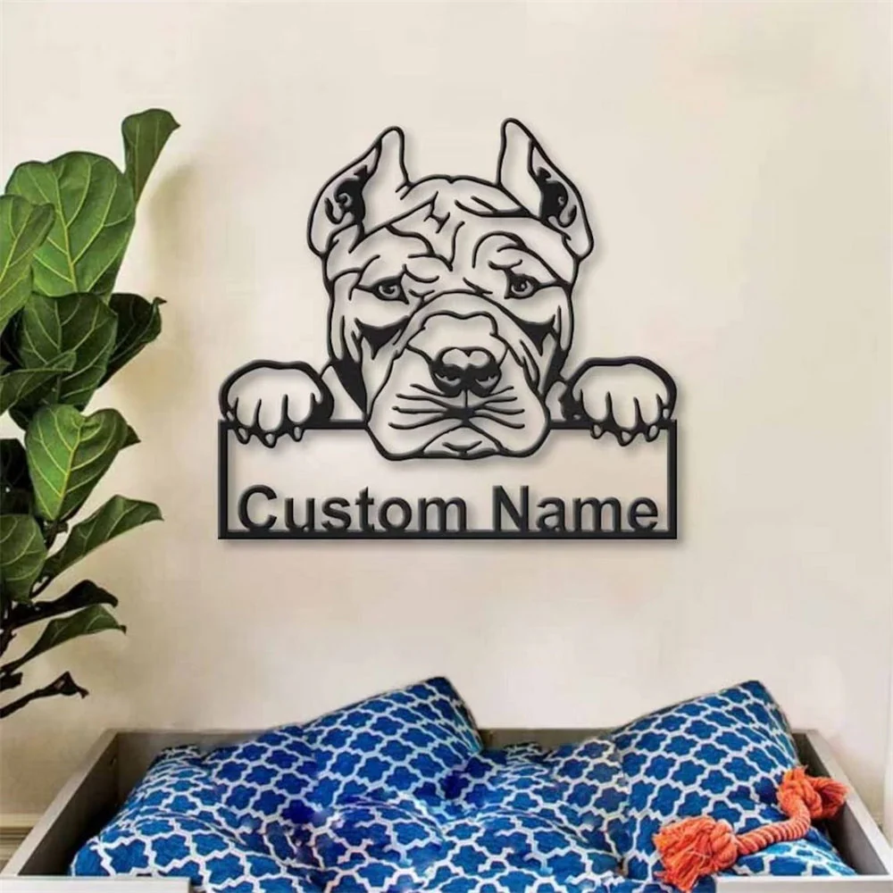 American Bully Art en Métal Plaque de Nom en Métal Personnalisée