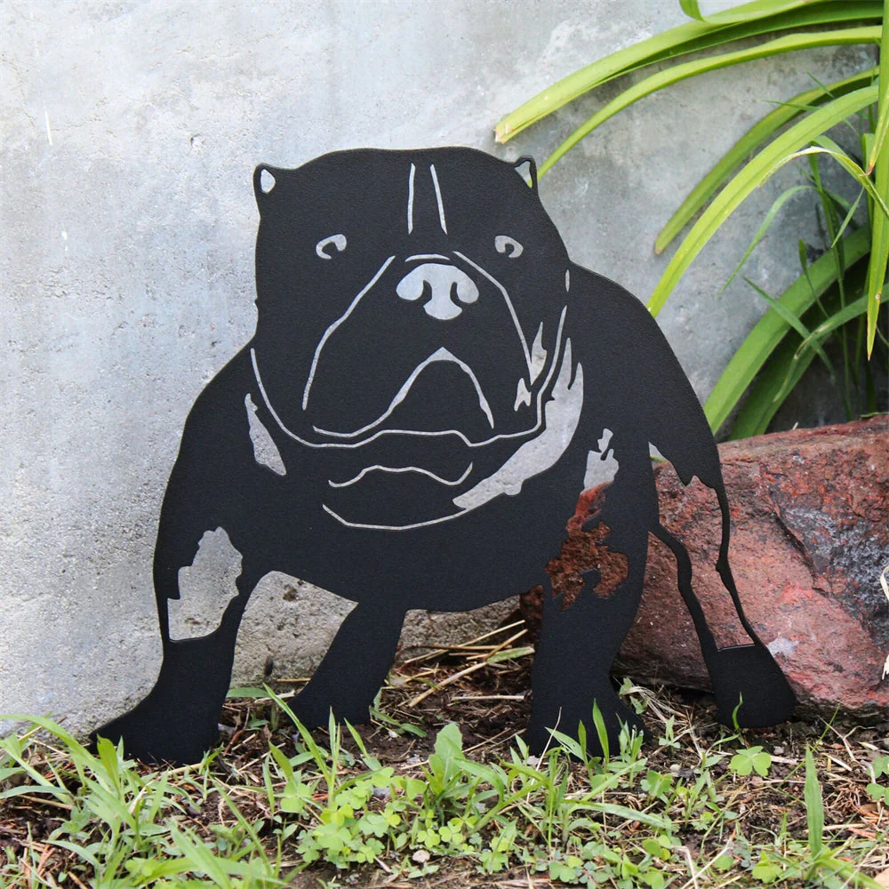 American Bully Silhouette de Chien en Métal Noir - Image 6