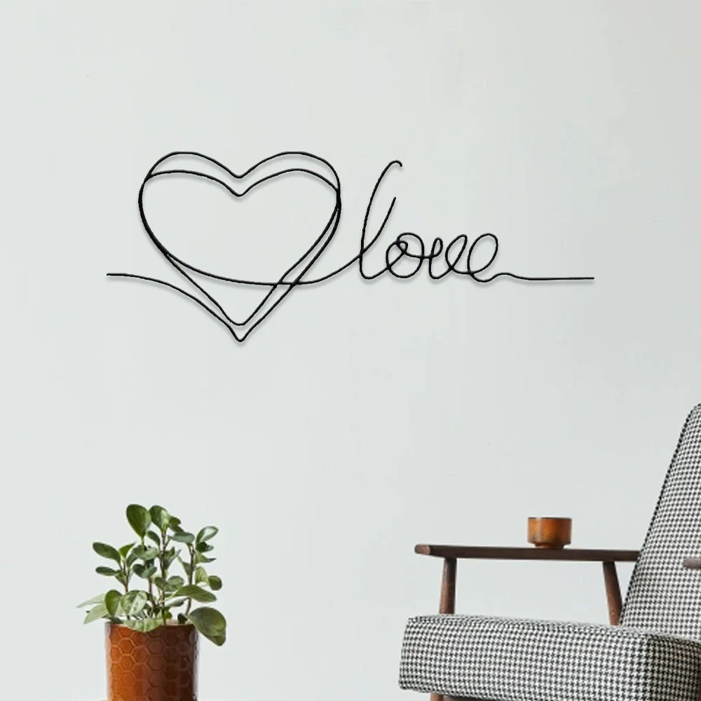 Amour en Ăcriture Cursive MĂ©tal DĂ©coratif Mural - Image 3
